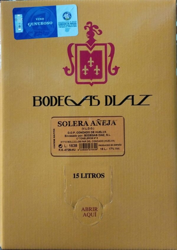 Vb.diaz solera añeja  17º 15 lt.